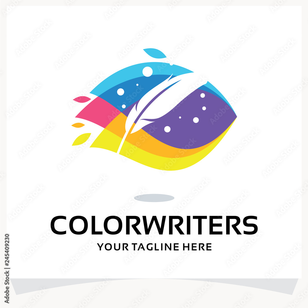 Color Writer Logo Design Template Inspiration Color Writer Logo Design Template Inspiration