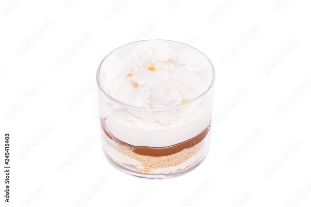 Delicious single pastry on white isolated background . Delicious single pastry on white isolated background .