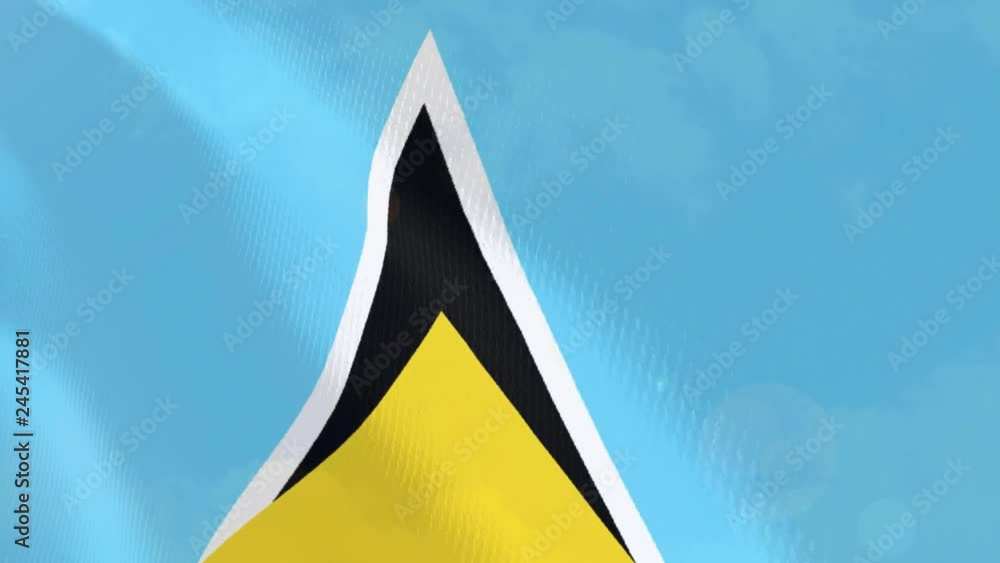 Saint Lucia modern and realistic closeup 3D flag animation. Perfect for background or texture purposes. Seamless Loop. Saint Lucia modern and realistic closeup 3D flag animation. Perfect for background or texture purposes. Seamless Loop.