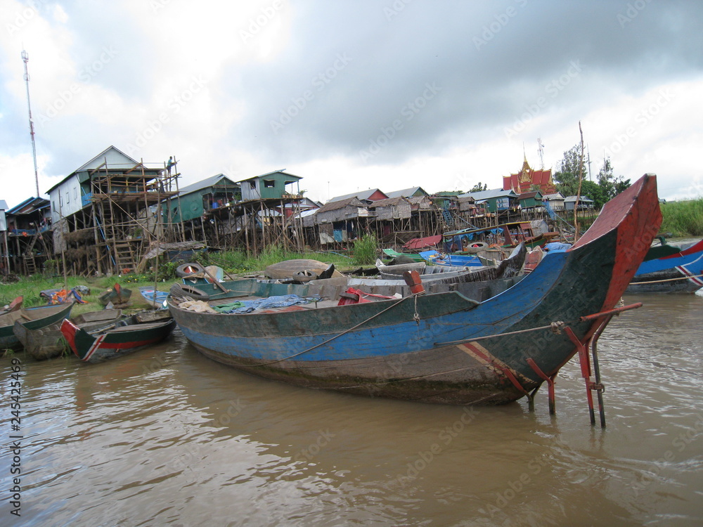 Fishing boats in the village