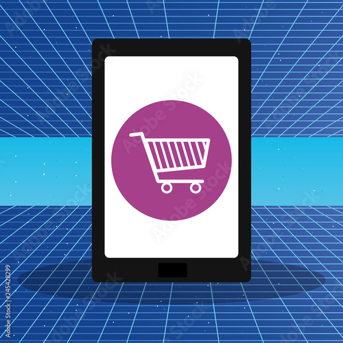 tablet with shopping cart app