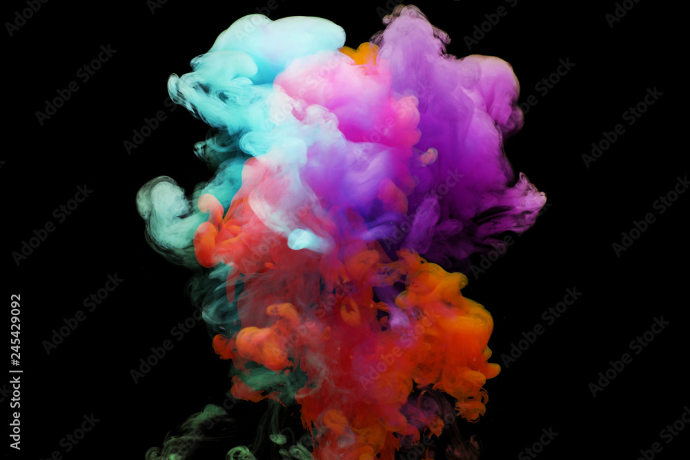 Abstract Ink splash Isolated on black background