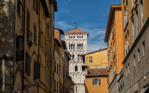 View of the beautiful city Lucca in summer  Italy.