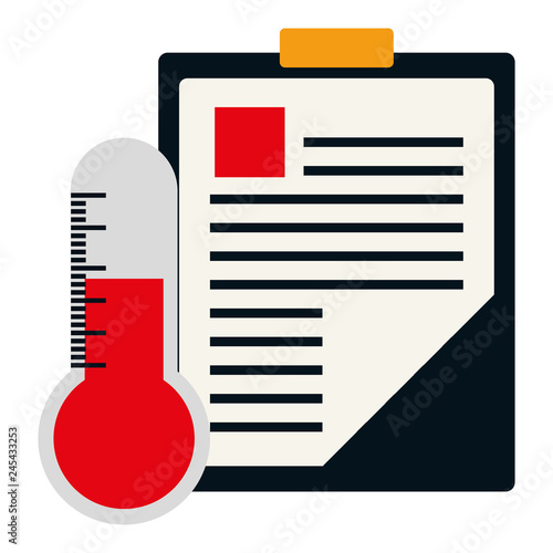 medical order checklist with termometer