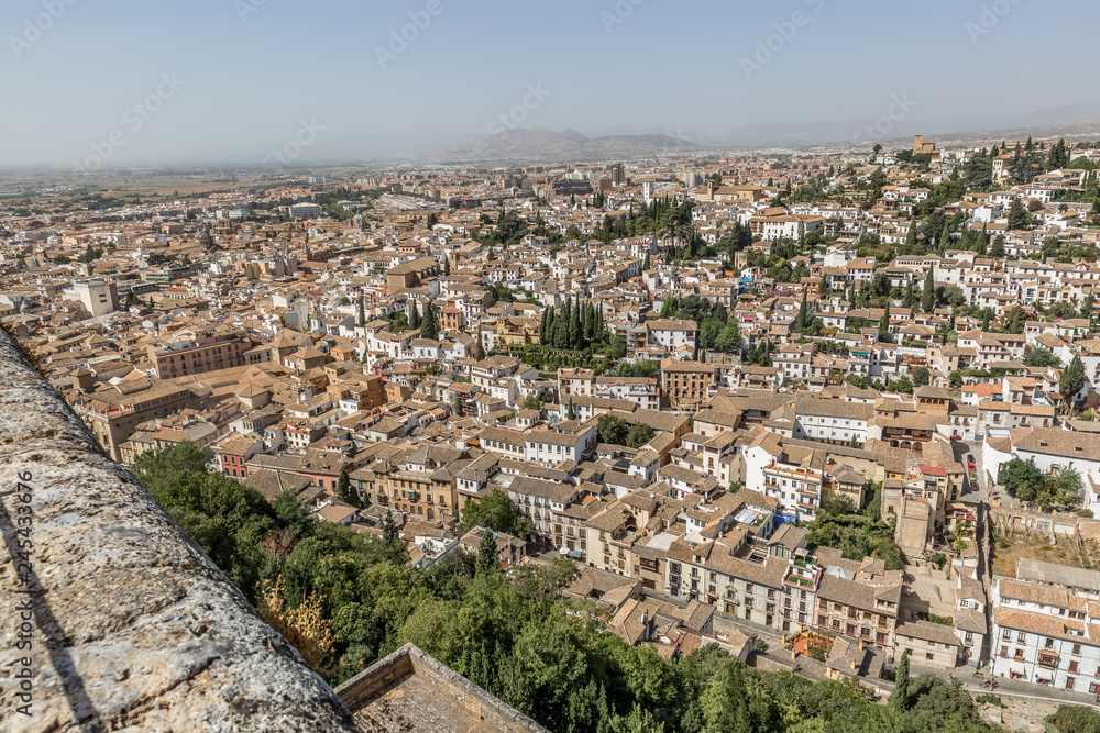 Panoramic view, cityscape of Granada city, Andalucia