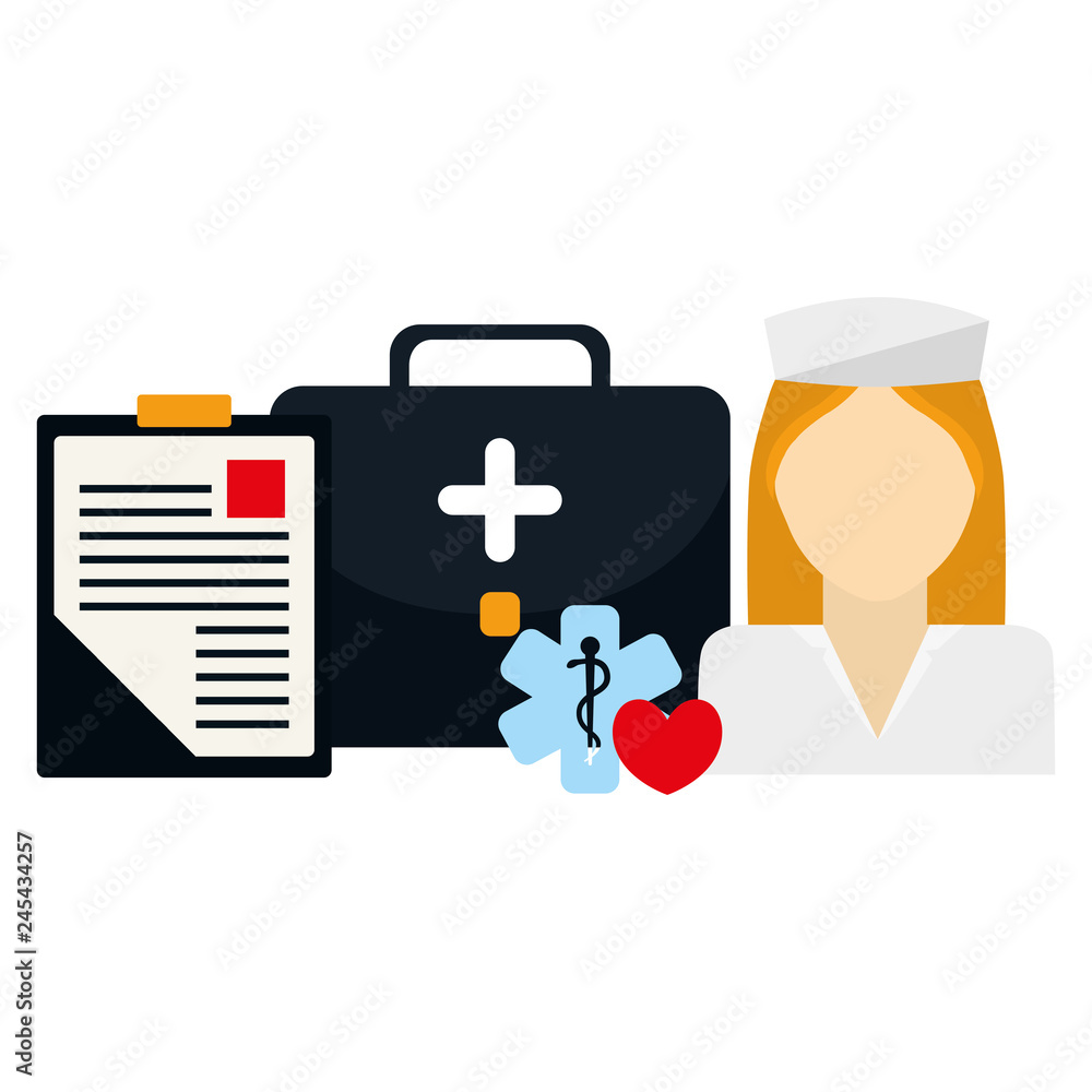 Fototapeta premium medical nurse with medical kit