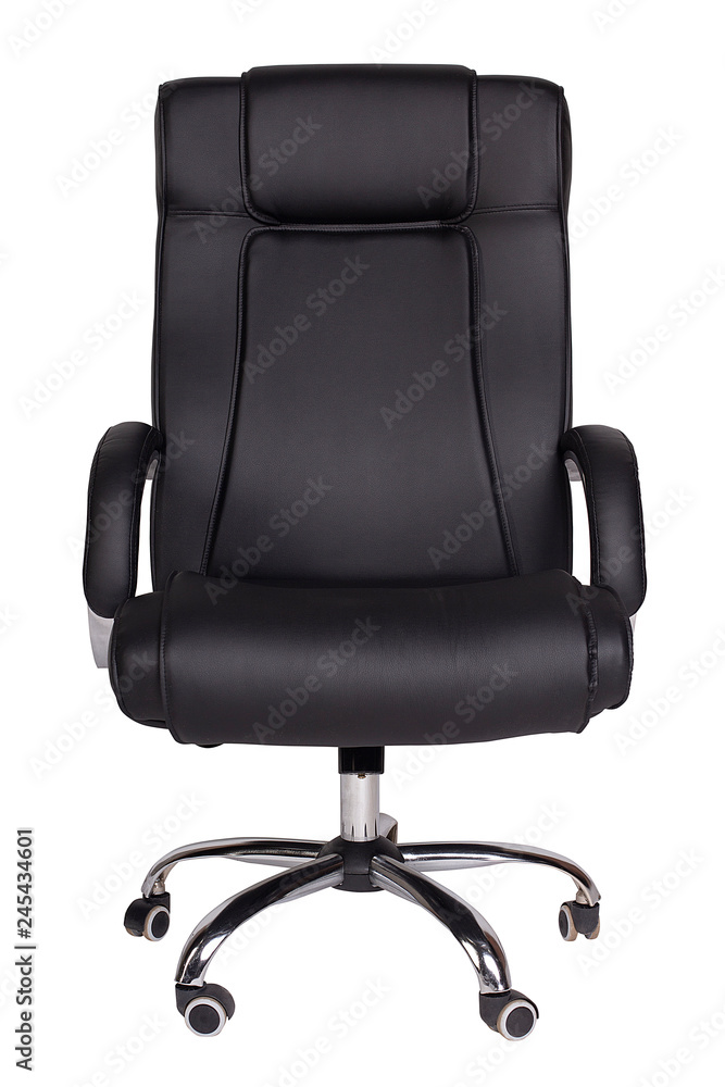 Obraz premium Modern black office armchair isolated on white background