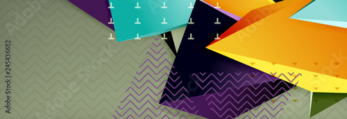 3d triangular shapes geometric background. Origami style pattern with triange shapes for decorative design. Poster design. Line design. Modern presentation template