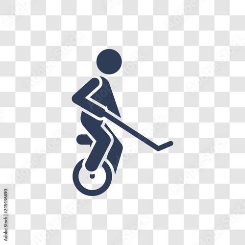 unicycling hockey icon vector