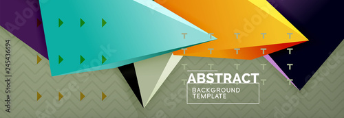 3d triangular shapes geometric background. Origami style pattern with triange shapes for decorative design. Poster design. Line design. Modern presentation template