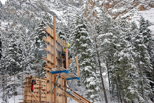 Winter Construction in the Mountains