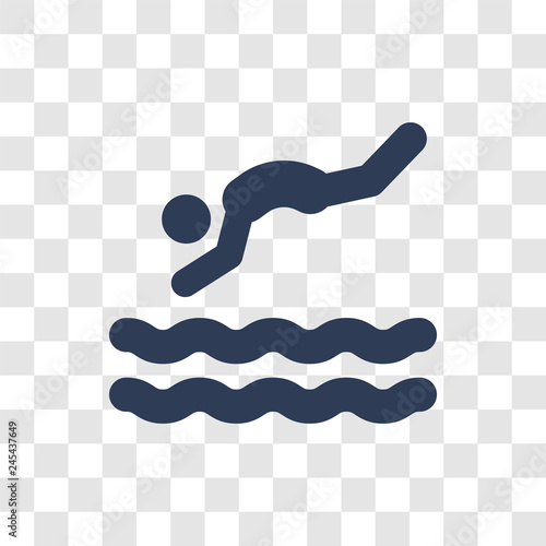 Jumping to the water icon vector