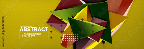 3d triangular shapes geometric background. Origami style pattern with triange shapes for decorative design. Poster design. Line design. Modern presentation template