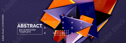 3d triangular shapes geometric background. Origami style pattern with triange shapes for decorative design. Poster design. Line design. Modern presentation template