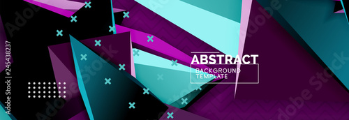 3d triangular shapes geometric background. Origami style pattern with triange shapes for decorative design. Poster design. Line design. Modern presentation template