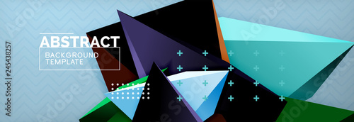 3d triangular shapes geometric background. Origami style pattern with triange shapes for decorative design. Poster design. Line design. Modern presentation template