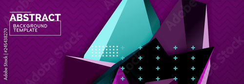 3d triangular shapes geometric background. Origami style pattern with triange shapes for decorative design. Poster design. Line design. Modern presentation template