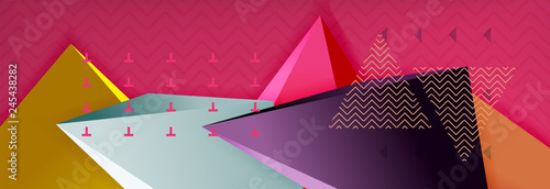 3d triangular shapes geometric background. Origami style pattern with triange shapes for decorative design. Poster design. Line design. Modern presentation template