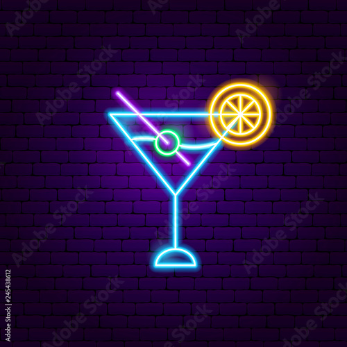 Martini Cocktail Neon Sign