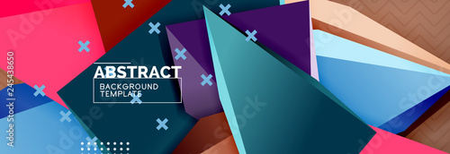 3d triangular shapes geometric background. Origami style pattern with triange shapes for decorative design. Poster design. Line design. Modern presentation template