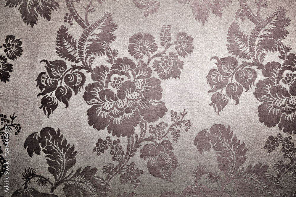 ANCIEN TISSU MURAL À MOTIF FLORAL