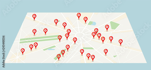 放射線状の地図のイラスト 色々なマップピンが刺さった紙の地図 カーナビゲーション ベクターデータ Stock Vector Adobe Stock 放射線状の地図のイラスト 色々なマップピンが刺さった紙の地図 カーナビゲーション ベクターデータ Stock Vector Adobe Stock