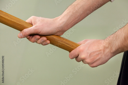 Wooden training sword photo