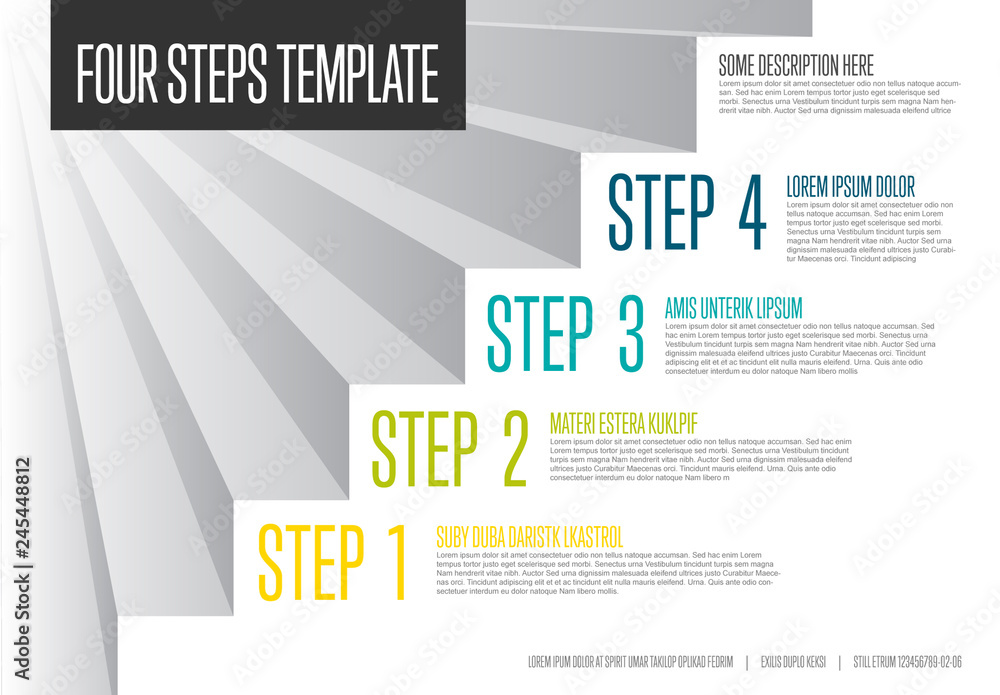 4 Step Infographic Layout Stock Template | Adobe Stock