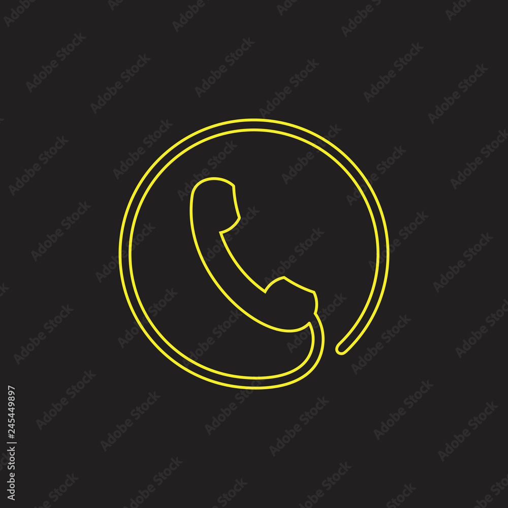 thin line phone circle logo vector thin line phone circle logo vector