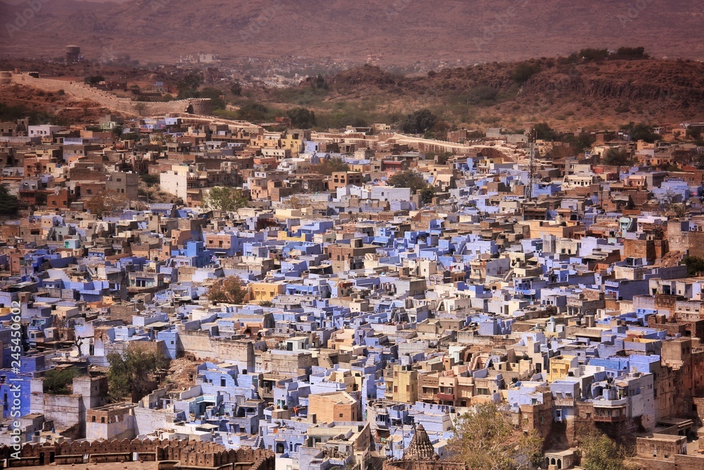 Jodhpur aussi appelé la ville bleue dans l'état du Rajasthan en Inde du nord