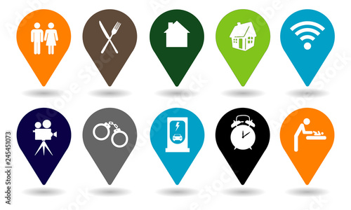 Different location pins