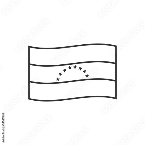 Venezuela flag icon in black outline flat design. Independence day or National day holiday concept.