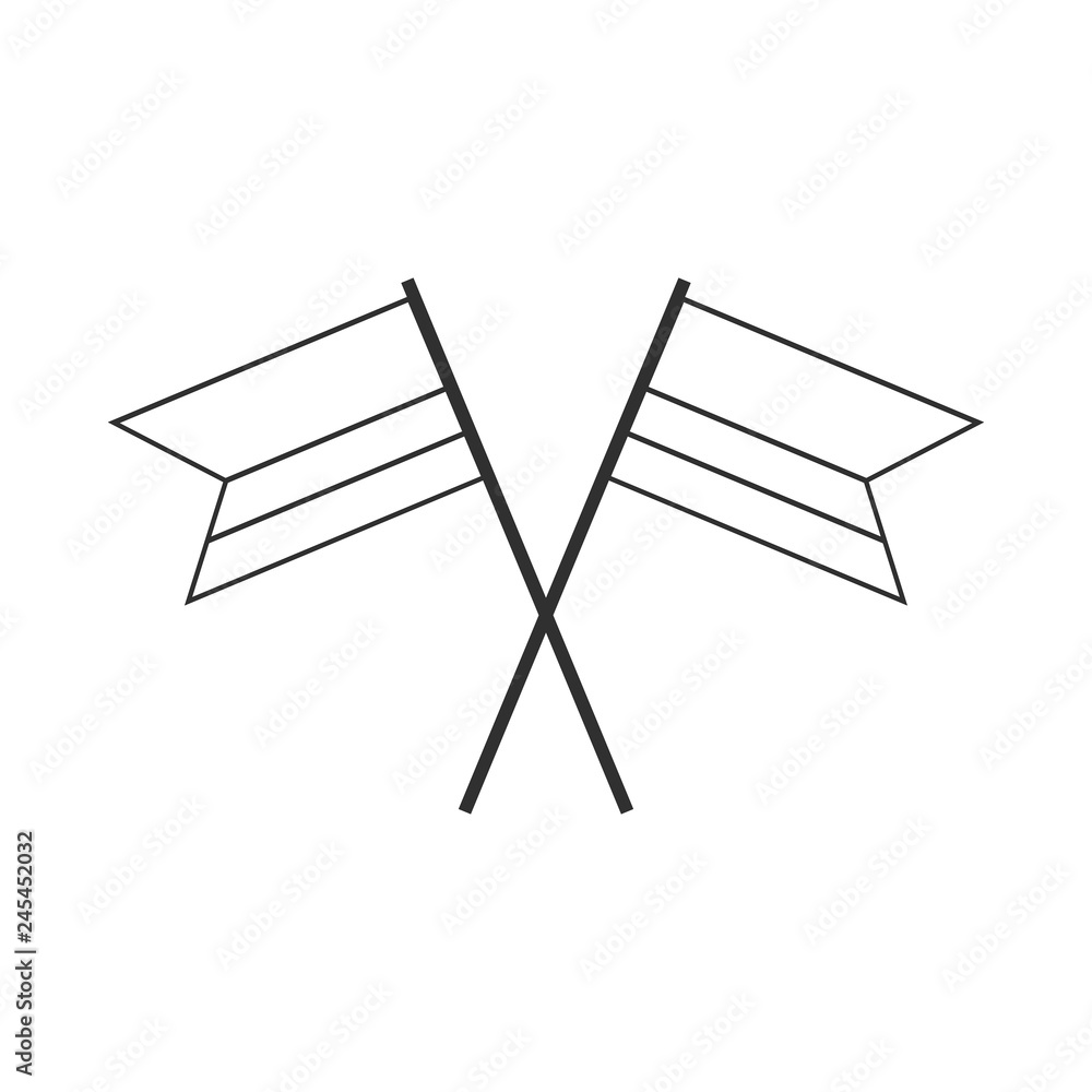Colombia flag icon in black outline flat design. Independence day or National day holiday concept. Colombia flag icon in black outline flat design. Independence day or National day holiday concept.