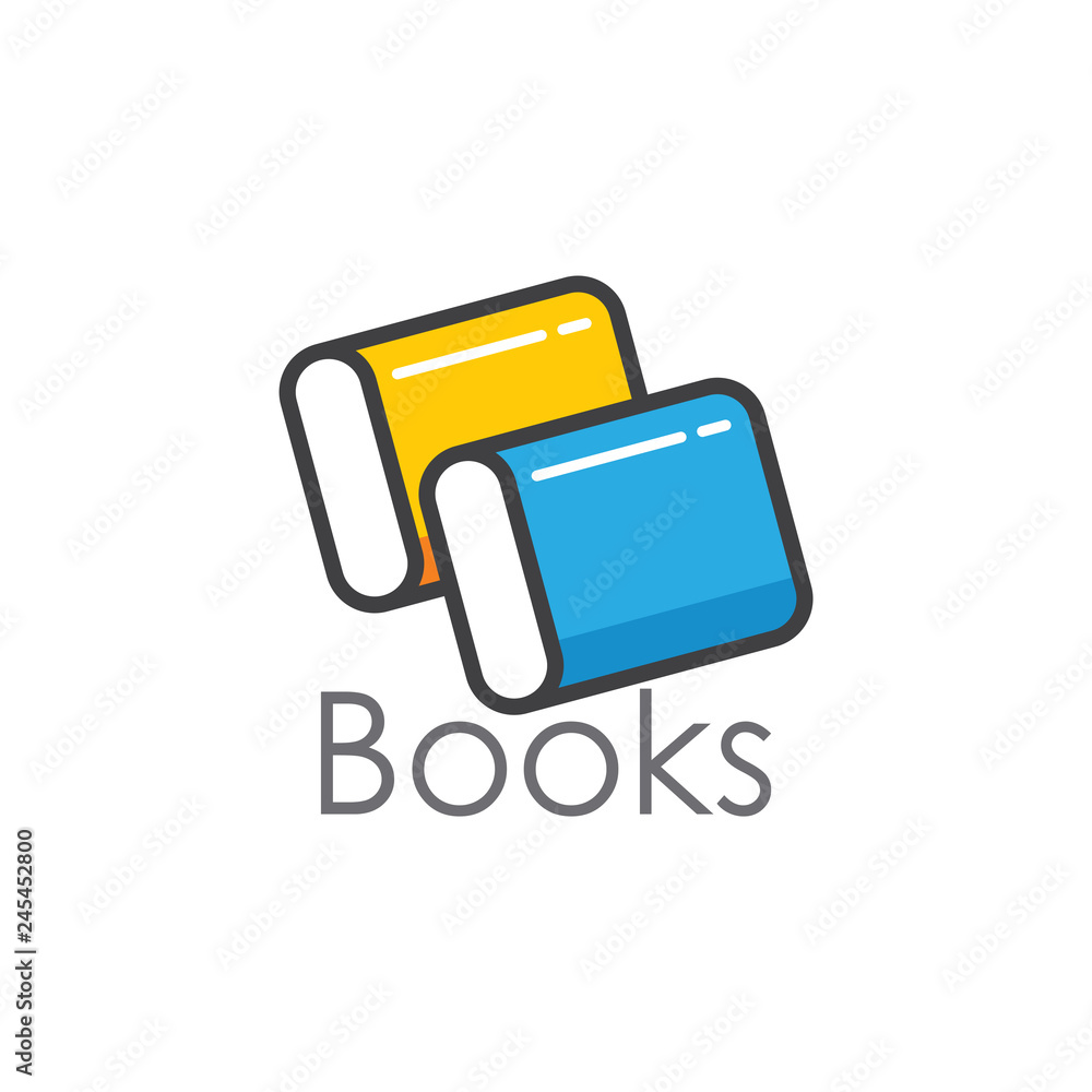 Fototapeta premium simple book colorful outline design logo