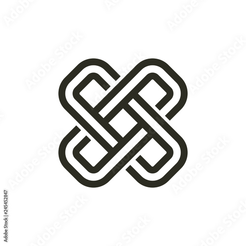 linked lines cross x stripes logo
