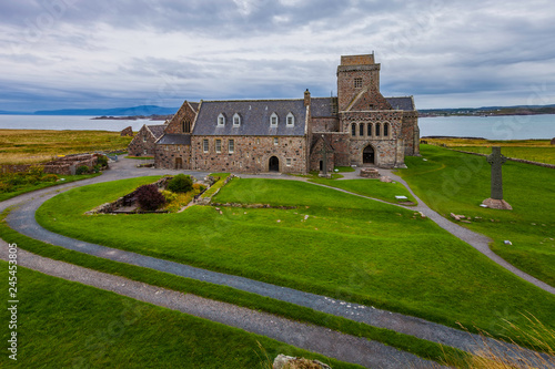 Fototapeta Iona Abbey with the Isle of Mull in the Background