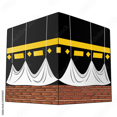 Illustration of kaaba isolated on white background