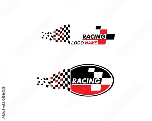 racing flag icon of automotif illustration vecto