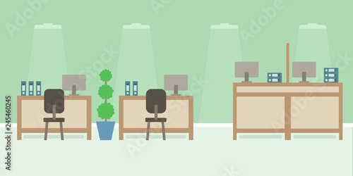 Bank interior, flat design