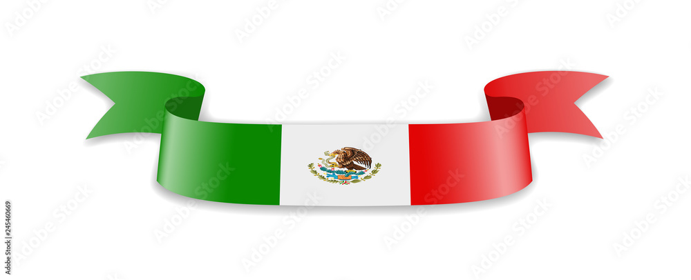 Mexico flag in the form of wave ribbon. Mexico flag in the form of wave ribbon.