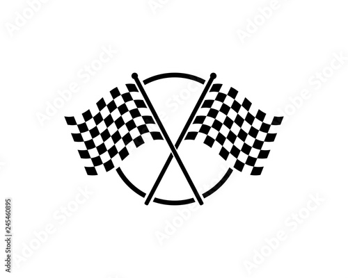 racing flag icon of automotif illustration vecto