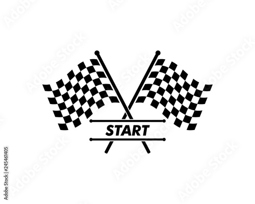racing flag icon of automotif illustration vecto
