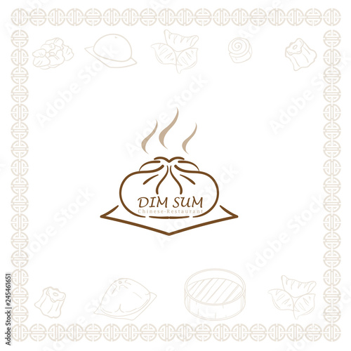 dim sum chinese restaurant food logo symbol graphic