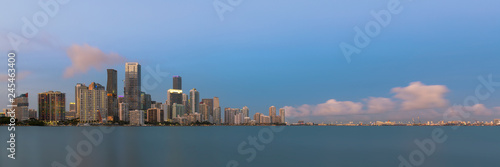 Panoramic cityscape of the Miami skyline from Miami  Florida