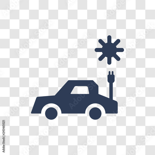 Solar energy car icon vector