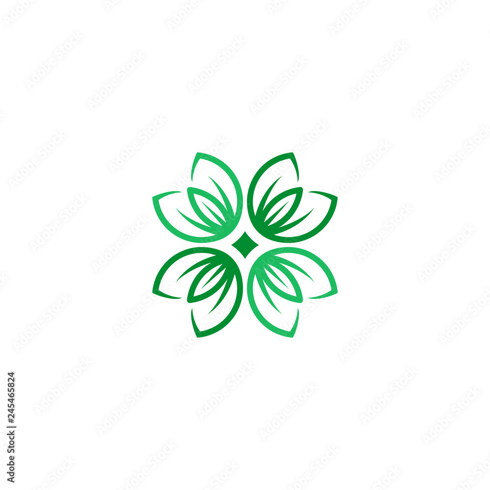 abstract flower natural icon symbol vector illustration