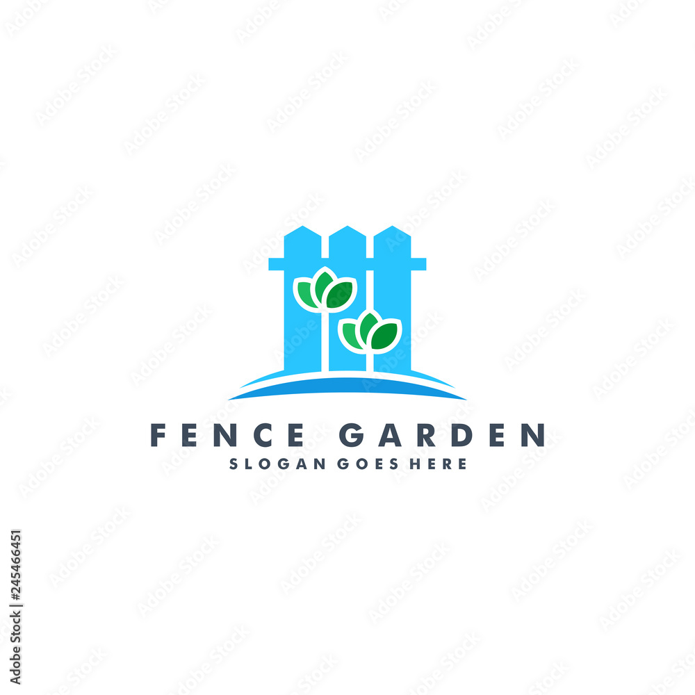Fototapeta premium Fence garden logo template vector illustration