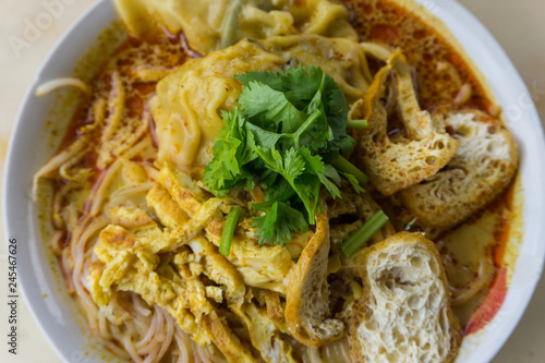 delicious and famous Sarawak Laksa Noodle Soup.