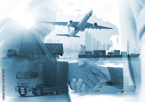 Transportation, import-export and commercial logistic, shipping business industry