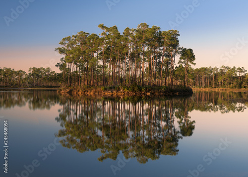 Sunrise at Long Pine Key Lake in Everglades National Park near Homestead, Florida